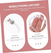 2pcs Crystal Mobile Phone Lanyard Keychain Hanging Rope for Smartphones Crystal Pendant Design for Travel Office and Outdoor Use_2