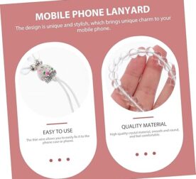 2pcs Crystal Mobile Phone Lanyard Keychain Hanging Rope for Smartphones Crystal Pendant Design for Travel Office and Outdoor Use_2