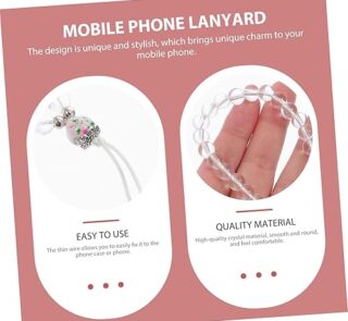 2pcs Crystal Mobile Phone Lanyard Keychain Hanging Rope for Smartphones Crystal Pendant Design for Travel Office and Outdoor Use_2
