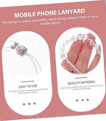 2pcs Crystal Mobile Phone Lanyard Keychain Hanging Rope for Smartphones Crystal Pendant Design for Travel Office and Outdoor Use_2