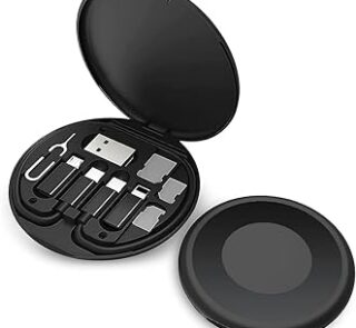 All in One 60W USB Fast Charging Travel Data Cable Set Type C, Lightening and Micro USB Port Inbuilt Mobile Stand _1