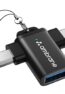 Ambrane 2 in 1 OTG Adapter Micro USB+USB Type C to USB Female Connector, OTG Pen Drive Adapter to Mobile Connector Type C, Compatible with All Device_1